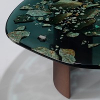 <a href="https://www.galeriegosserez.com/artistes/t-sakhi.html"> T SAKHI </a> - Reconciled Fragments - Low table "Amazonite"